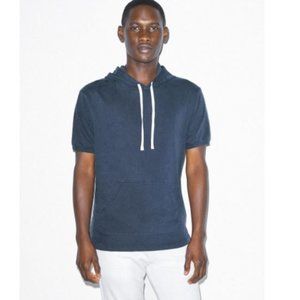 NWT American Apparel Short Sleeve Hoodie faded Ink